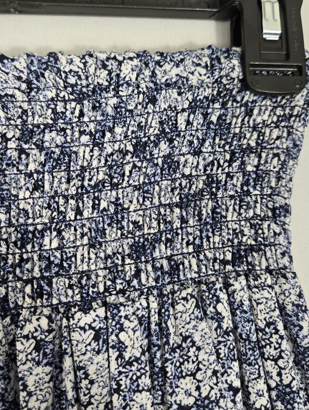Rachel Zoe Blue White Floral Maxi Skirt Smocked Waist Hi Low Hem Size XS - Picture 12 of 15